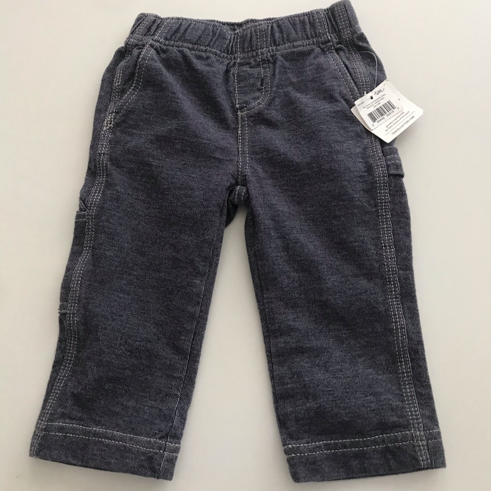 NWT Tea Collection Baby Denim-Like Carpenter Pants